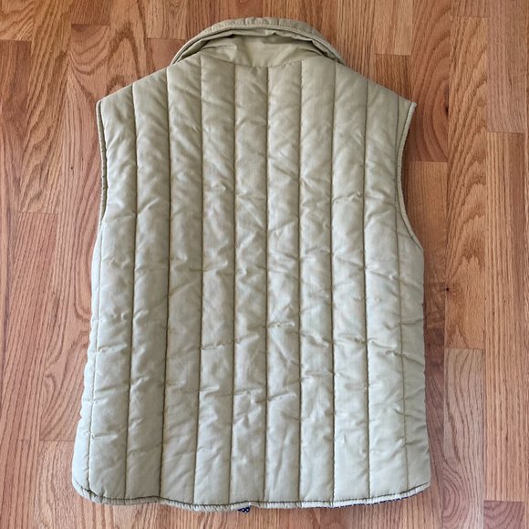 Marti Merritt Vintage 70s Quilted Vest Biege/Blue White Polka Dot Women’s Size M - Picture 3 of 11